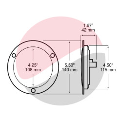 TAIL LIGHT REAR BACKUP CLEAR LED FLANGE MOUNT TUG